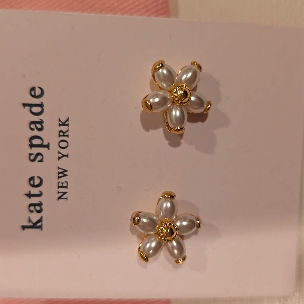 Kate Spade Gold Flower Earrings - Picture 2 of 4